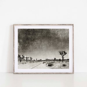 Black and White Joshua Tree Photo, Palm Springs, Desert Wall Art, Boho Decor, California Print, For Him, Minimalist Office Art image 5