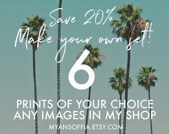 photography print set, 6 prints, wall gallery, discounted set, your choice, customize, Myan Soffia, LA photography, San Francisco art prints