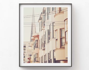 San Francisco Architecture Photo, California Artwork, Transamerica Pyramid Print, Vertical Wall Art, Neutral Home Decor