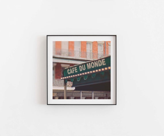 Cafe Du Monde Photograph, New Orleans Print, Coffee and Beignets, Kitchen Wall Art, Girls Room Decor, Jackson Square Photo