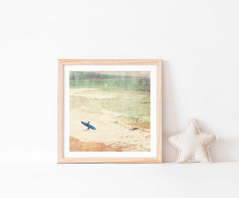 Surfer Photo, Boys Room Decor, Beach Wall Art, Ocean Photography, Seaside Print, Baby Nursery Artwork image 4