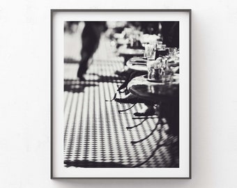 San Francisco Restaurant Photo, North Beach Cafe, Black and White City Print
