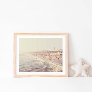 Santa Monica Print, Myan Soffia, California Beach Art, Nursery Decor, Wedding Gift, Crowded Beach Photo, Ocean image 4