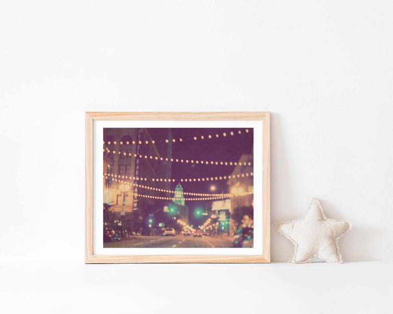 Los Angeles Wall Art, Downtown LA Photograph, Night Photography, Teen Girls Room Decor, Wedding Gift image 4