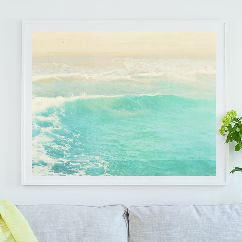 Framed Beach Print Ocean Wave Photography Coastal Wall Art Etsy