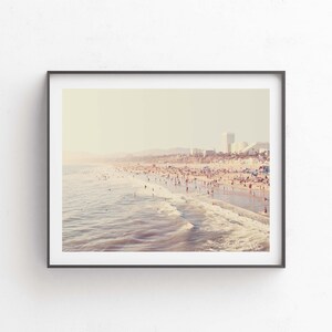 Santa Monica Print, Myan Soffia, California Beach Art, Nursery Decor, Wedding Gift, Crowded Beach Photo, Ocean image 5