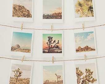 Joshua Tree Photo Set, 9 Prints, Dorm Decor, Desert Photography, Nursery Wall Art, Wedding Favors