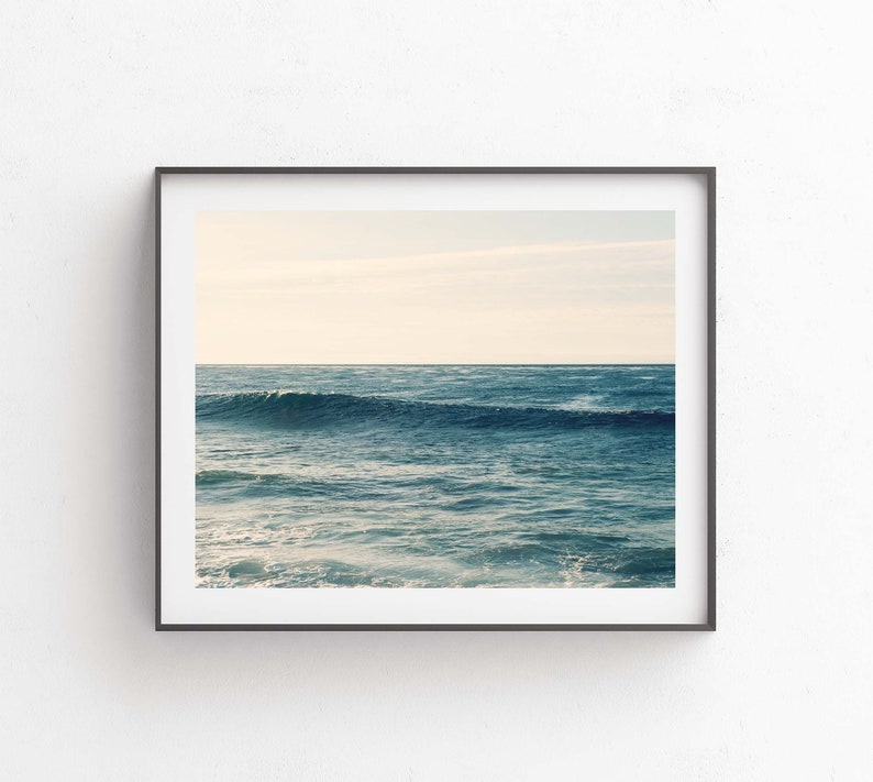 Beach Wall Art, La Jolla Photograph, Blue Home Decor, Minimalist, Nursery Print, Bedroom, Ocean Wave Picture image 1