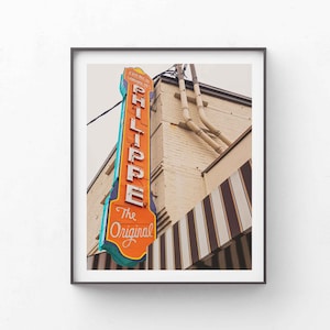 Philippe The Original Photo, Los Angeles Print, Vintage Sign Photograph, Kitchen Decor, Restaurant, Food, LA Photography
