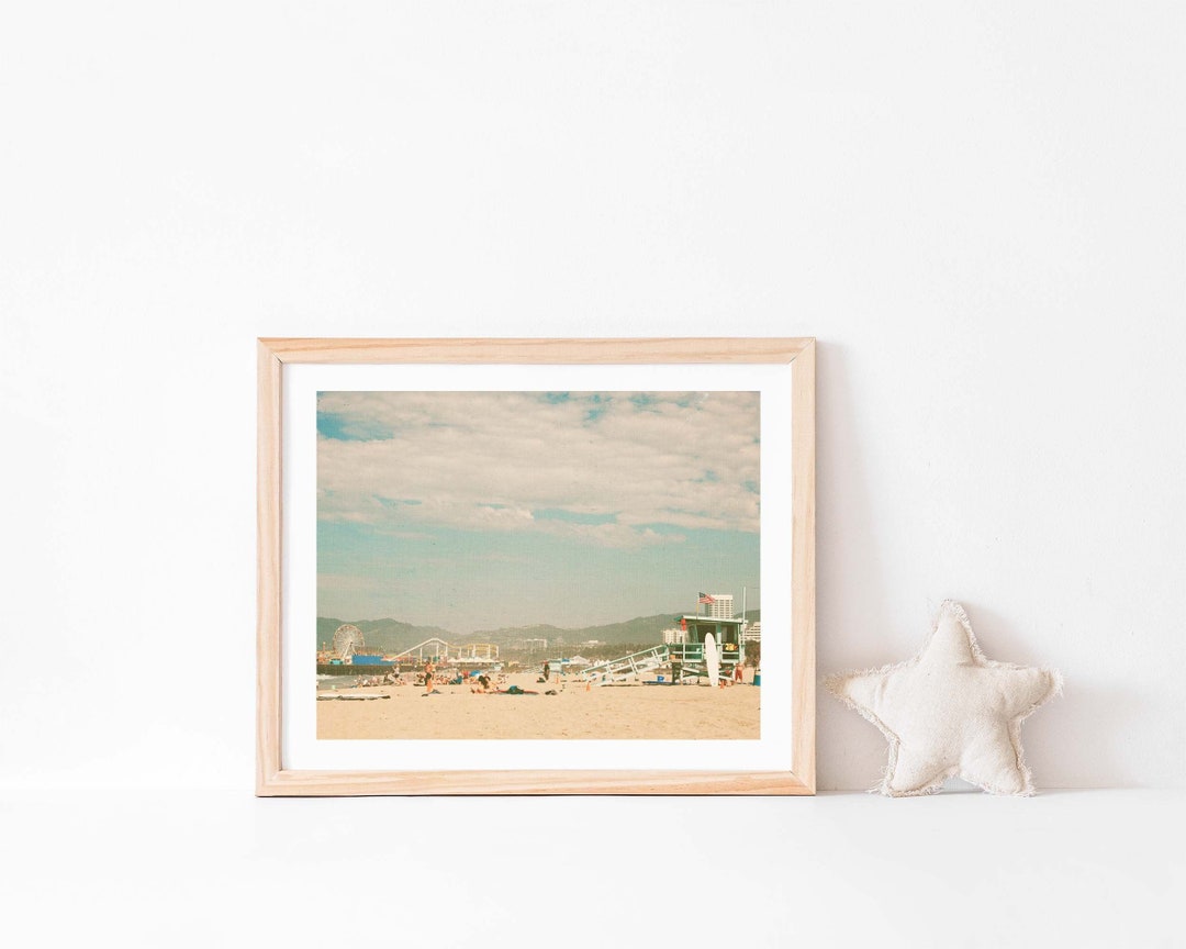 Santa Monica Pier Art, Ferris Wheel Print, Beach Photo, Coastal Decor ...