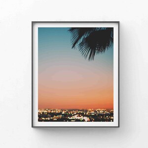 Los Angeles Sunset Photograph, Bokeh Photography, LA Print, Dreamy Artwork, Palm Tree Wall Art, California Decor, Baby Nursery Gift image 4