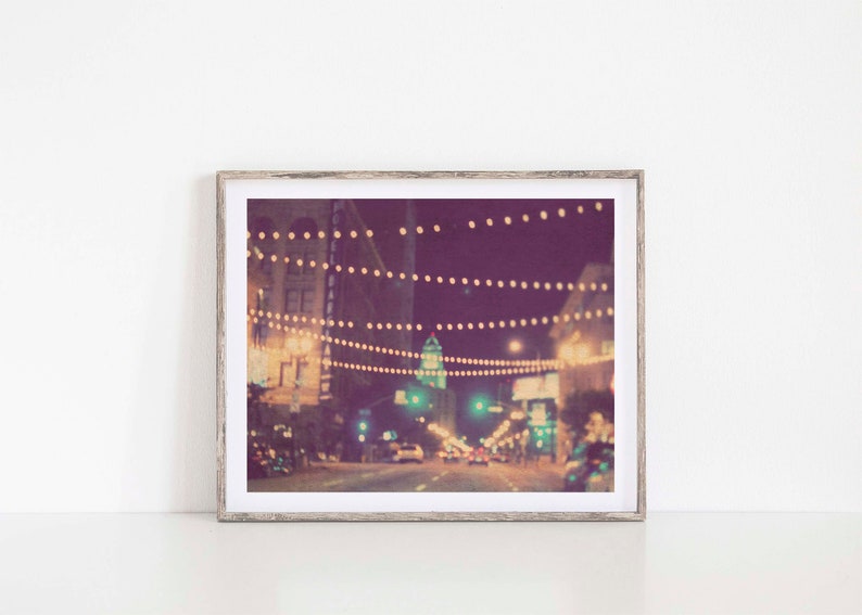 Los Angeles Wall Art, Downtown LA Photograph, Night Photography, Teen Girls Room Decor, Wedding Gift image 5