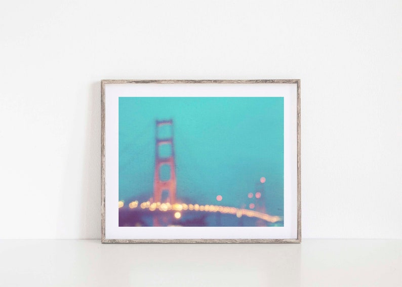 Dreamy Golden Gate Bridge Photo Print, San Francisco Artwork, Bokeh Photography, California Decor, Teens Room Wall Art, Baby Nursery image 6