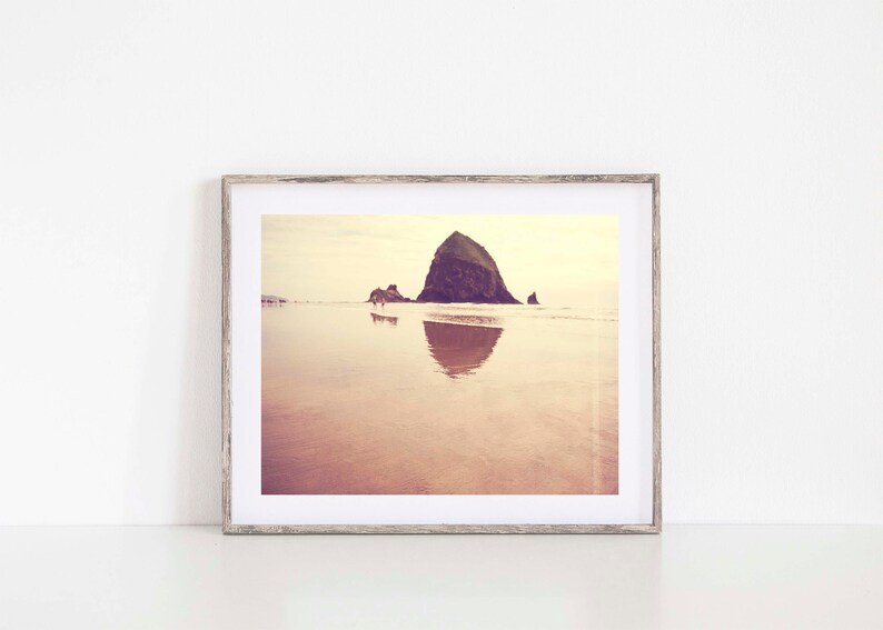 Oregon Coast Photography, Haystack Rock Print, Cannon Beach Artwork, Seaside Wall Decor, Pacific Northwest, Earth Tones Nursery image 4