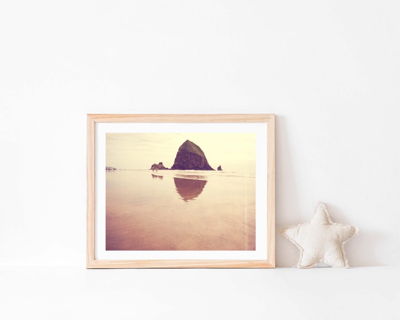 Oregon Coast Photography, Haystack Rock Print, Cannon Beach Artwork, Seaside Wall Decor, Pacific Northwest, Earth Tones Nursery image 5