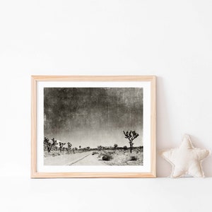 Black and White Joshua Tree Photo, Palm Springs, Desert Wall Art, Boho Decor, California Print, For Him, Minimalist Office Art image 6