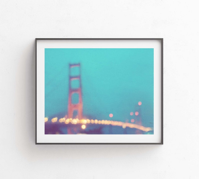 Dreamy Golden Gate Bridge Photo Print, San Francisco Artwork, Bokeh Photography, California Decor, Teens Room Wall Art, Baby Nursery image 5