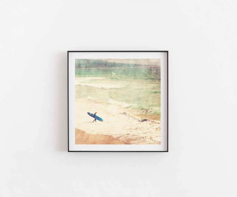 Surfer Photo, Boys Room Decor, Beach Wall Art, Ocean Photography, Seaside Print, Baby Nursery Artwork image 1