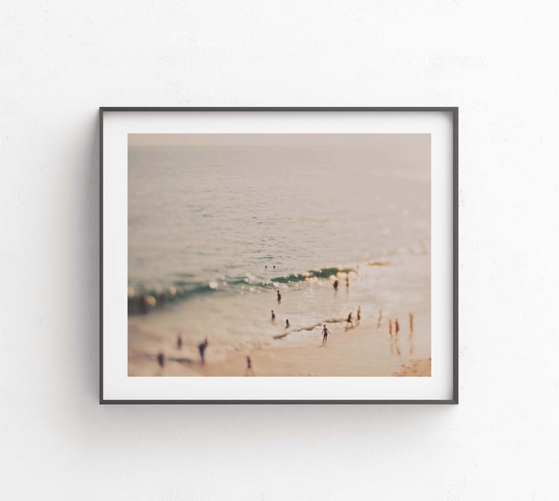 Aerial Beach Print, Baby Nursery Wall Art, Ocean Photography, Surreal Photo, Dorm Decor, Girls Room, Newlyweds Gift image 1