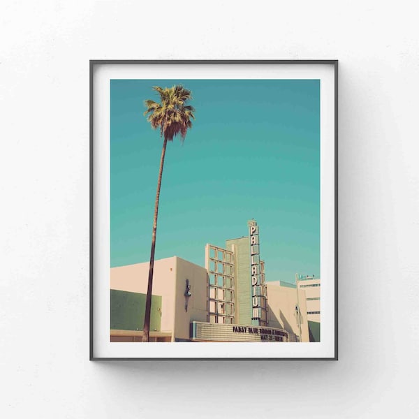 Hollywood Palladium Photograph, Los Angeles Print, Music Lovers Gift, Architecture Photo, Palm Tree, California Decor, Dorm Wall Art