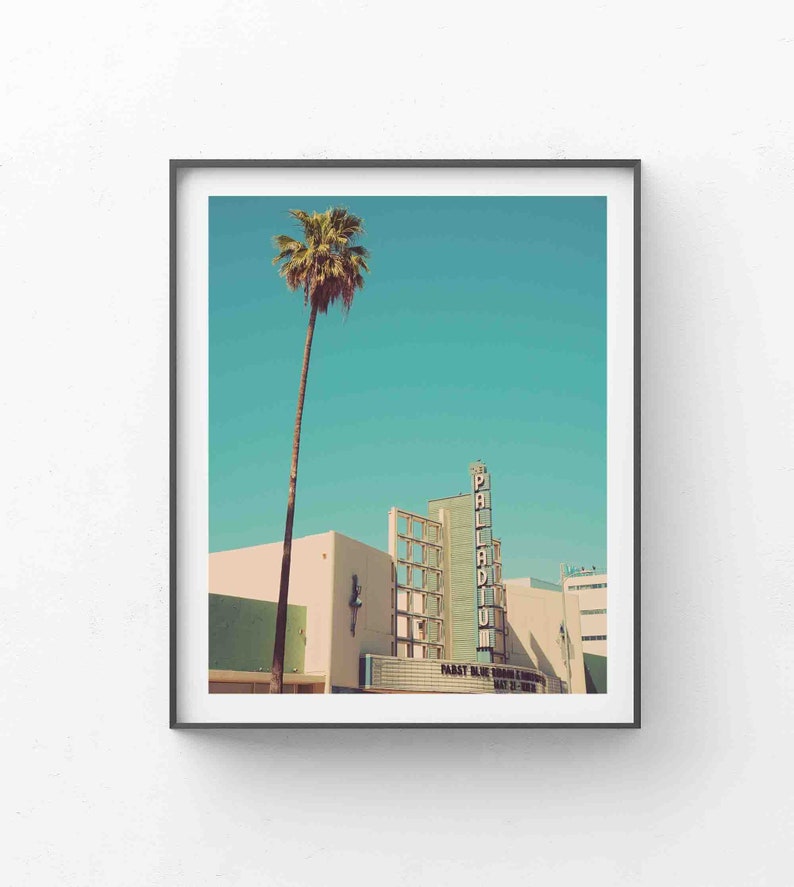 Hollywood Palladium Photograph, Los Angeles Print, Music Lovers Gift, Architecture Photo, Palm Tree, California Decor, Dorm Wall Art image 1