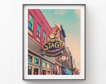 Nashville Photo, The Stage Photograph, Honky Tonk Art Print, Music Row Print, Broadway, Country Music Decor