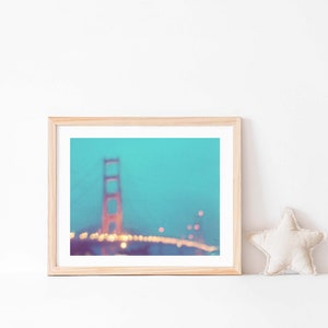 Dreamy Golden Gate Bridge Photo Print, San Francisco Artwork, Bokeh Photography, California Decor, Teens Room Wall Art, Baby Nursery image 4