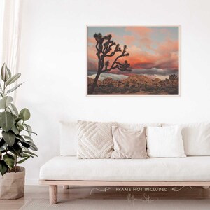 Joshua Tree Sunset Photograph, Desert Print, Southwest Decor, Landscape Photography, Palm Springs, California Wall Art, Wedding Gift image 5