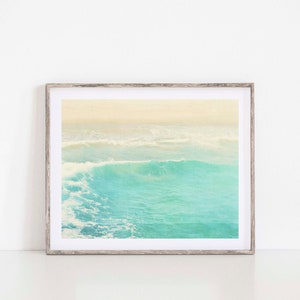 Beach Decor, Ocean Wave Print, Hermosa Beach Photo, Aqua Blue Wall Art, Nursery, Coastal Photograph, Wedding Gift, Myan Soffia 画像 5