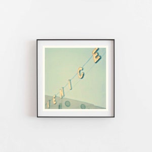 Venice California Art, Beach Sign Photo, Los Angeles Print, Mint Green, Gold, Nursery Decor, Wedding Gift image 4