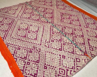 PAUCAR MIT'A - Tapis double face - Tapis péruvien - Tapis en laine - Tapis de salon - Tapis vintage fait main - Art andin réversible - Tapis cadeau