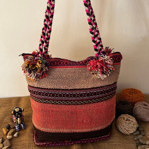 Andes Soul Bag - Woven Earth Handbag - Rustic Andes Tote - Peruvian Wool Bag - Boho Peruvian Handbag - Rustic Andean Bag - Woven Purse