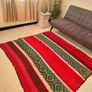 PACHA - Peruaans tapijt - Peruaanse handgemaakte deken - Peruaans tapijt - Peruaanse schat - Natuurlijke kleuren - Decohome - Textiel