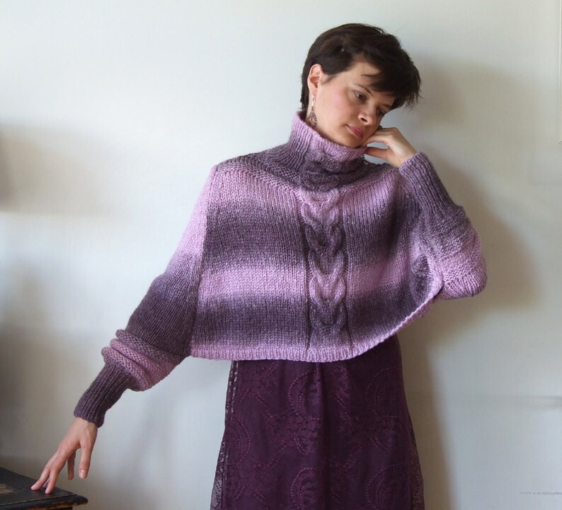 cropped knit cape