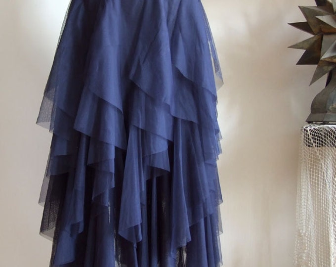 Midnight Blue TULLE SKIRT Very Airy With Cascades of Tulle - Etsy