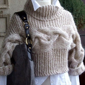 BRAIDED SHRUG modern urban in caffee latte, hand knitted shrug bolero sweater, winter fall fashion,  gift under 100 dollars