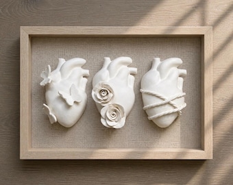Handmade Ceramic Heart Wall Art | Sculptural Neutral Decor | Made to Order | Unique Textured Wall Sculpture | Modern Minimalist Home Decor
