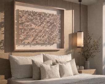 Sculptural Porcelain Wall Art | Hand-Sculpted Floral Relief Tile | Luxury Neutral Decor for Refined Interiors
