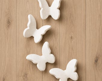 Luxury Ceramic Butterfly Wall Decor for Nursery | Handmade Minimalist Baby Room Wall Art | Neutral Nursery Decor | Set of 3 6 9 12