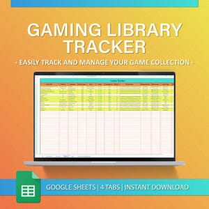 Gaming Library Tracker for Google Sheets - Tropical Breeze, Easy To Use, Organization, Habit Management, Game Collection, Instant Download