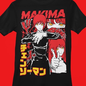 Camisa Makima / Camisa anime / Estilo fuego / Anime japonés / Camisa amante del anime / Camisa manga anime / Camisa anime gráfica / Camisa unisex anime