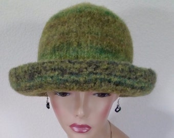 Green Felted Wool Bowler Hat