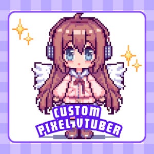 AANGEPASTE PIXEL VTUBER | Vtuber-items, pixelart, live2d-model, korrelig, animekunst, Vtuber mannelijk en vrouwelijk, korrelig