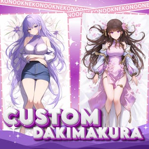 Custom Drawing Anime Art Commission DAKIMAKURA Body Pillow Cover for Waifu, Husbando, OC, SFW, Vtuber, Furry Art, Anime Couple, Fan Art, Etc