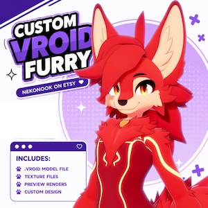 3D Furry-personage op maat | Geschikt voor VRChat VTubers | VRChat Avatar in opdracht en voor streamers