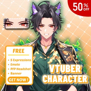 Custom Vtuber Model Male Live2d Commission | Vtuber Asset | Live2d Model Commission | Vtuber Model | Pngtuber | Anime Art | VTUBER MODEL ART