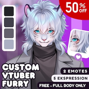 Aangepast harig VTuber Live2D-model | Harige VTuber | VTuber-model | VTuber-item | VTuber-commissie | Tuigage | Vtuber-commissie | Live2D