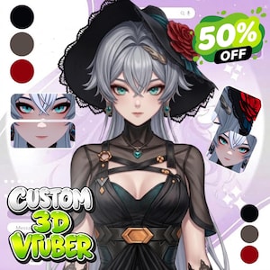 Niestandardowy awatar 3D VTuber na zamówienie | Model anime VRoid (VRM), awatar VRoid, VRM, gotowy na VRChat
