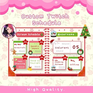 Notebook Stream Schedule, Stream Week Schedule, Y2K Notebook Schedule Pack, Cottagecore Stream Schedule, VTuber Content Calendar