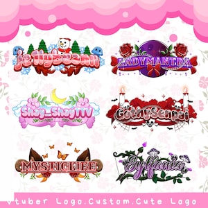 Custom Vtuber Logo | Cute Vtuber Logo | Kawaii Logo Text | PNGTuber Logo for Twitch | Discord | GIFTuber Logo | Chibi Logo